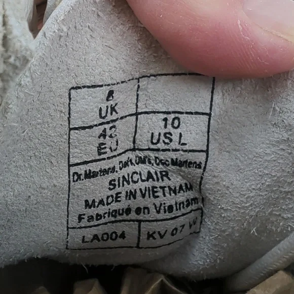 DR. MARTENS Sinclair White Milled Nappa Leather Platform Boots Zip Front Sz 10 - Picture 9 of 11